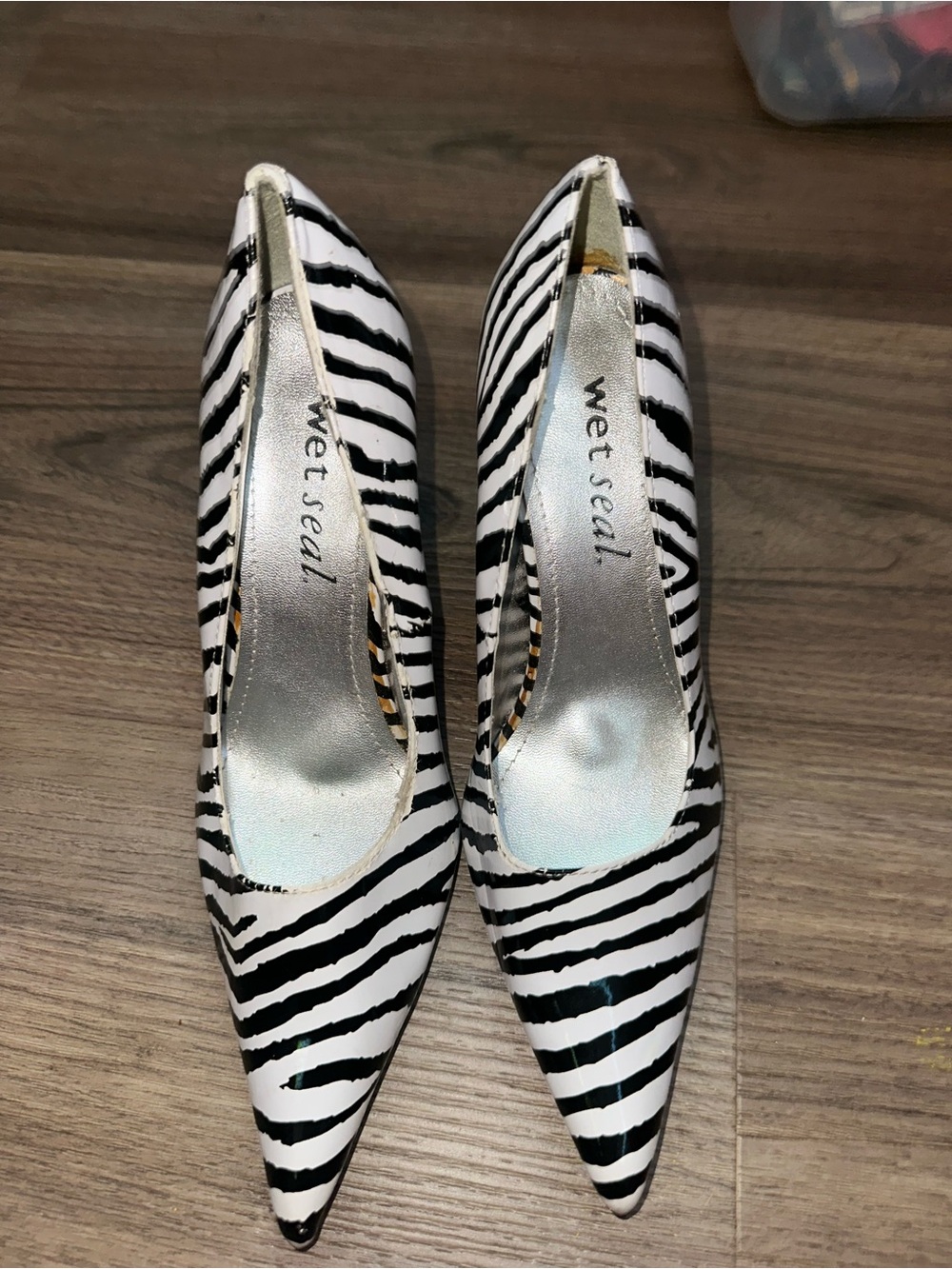 Wet Seal Black & White Zebra Pointed-Toe Pumps